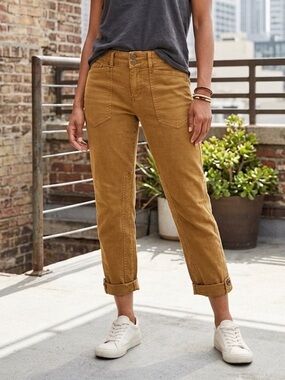 Mica Denim WESTE Tobacco High Rise Utility Straight Leg Cargo Pants Brown 29